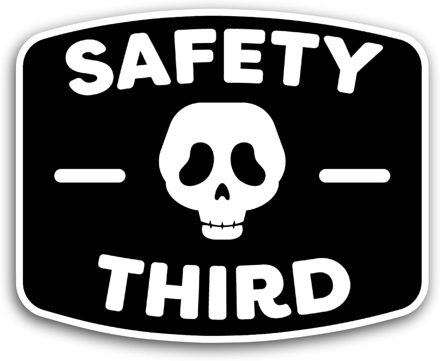 2 (Pieces) 3" and 5" Safety Third Text Sticker, Waterproof Vinyl Decals for Many Purpose Like Cars, Trucks, Laptops, Phones, Windows and More