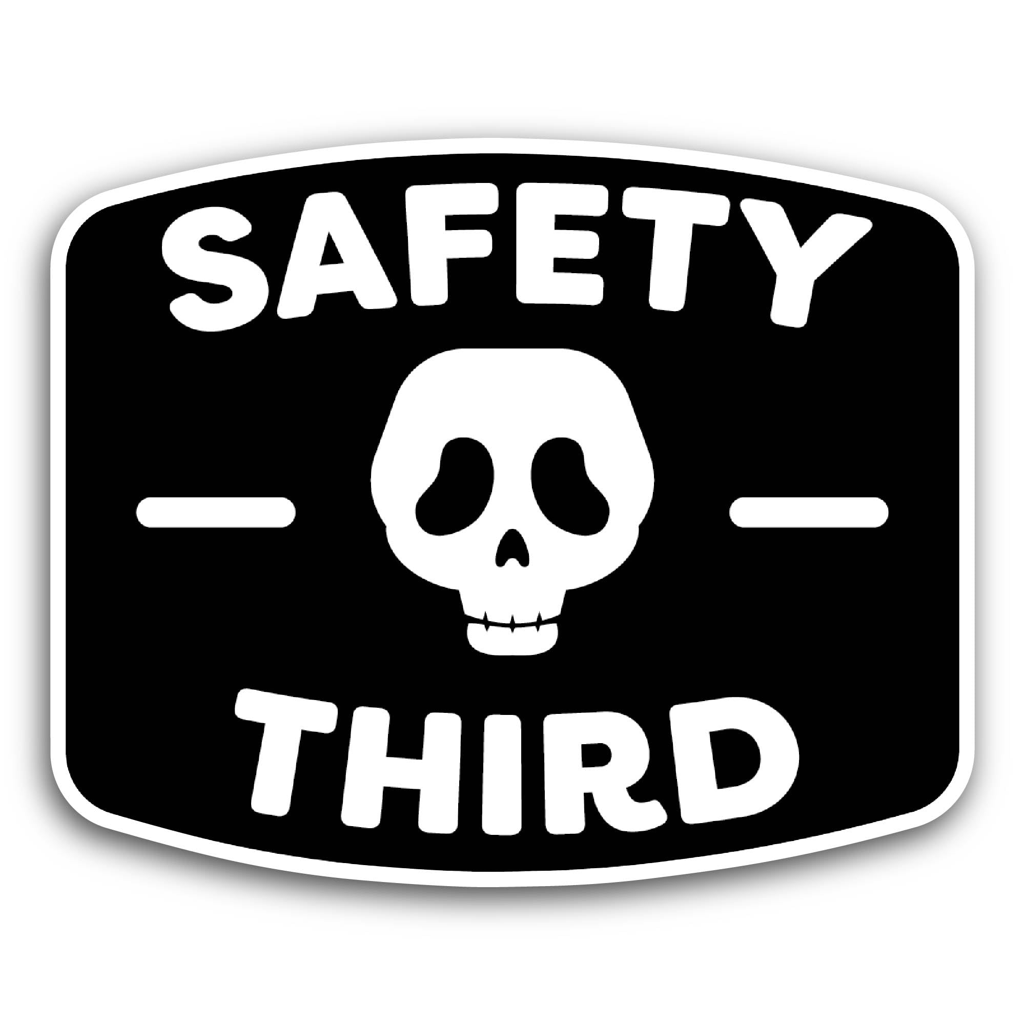 2 (Pieces) 3" and 5" Safety Third Text Sticker, Waterproof Vinyl Decals for Many Purpose Like Cars, 