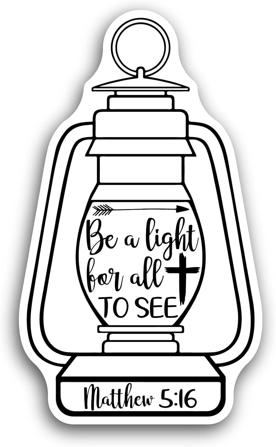 2 (Pieces) 3" and 5" Be A Light for All to See Text Sticker, Waterproof Vinyl Decals for Many Purpose Like Cars, Trucks, Laptops, Phones, Windows and More