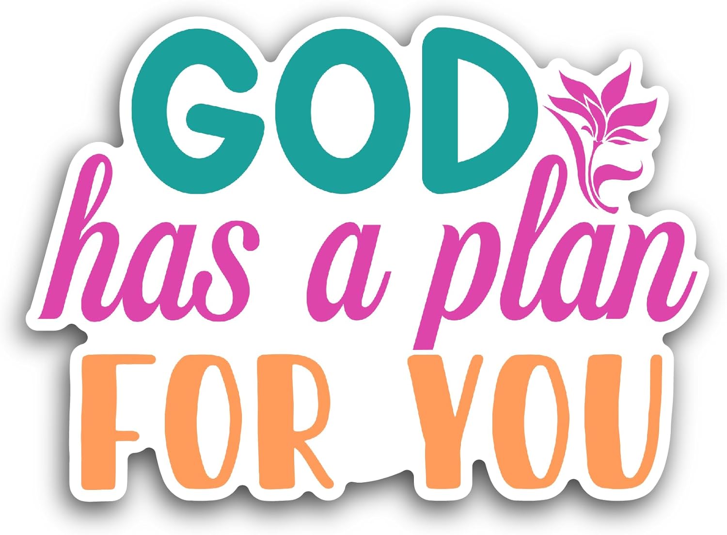 2 (Pieces) 3" and 5" God Has A Plan for You Sticker, Waterproof Vinyl Decals for Many Purpose Like Cars, Trucks, Laptops, Phones, Windows and More