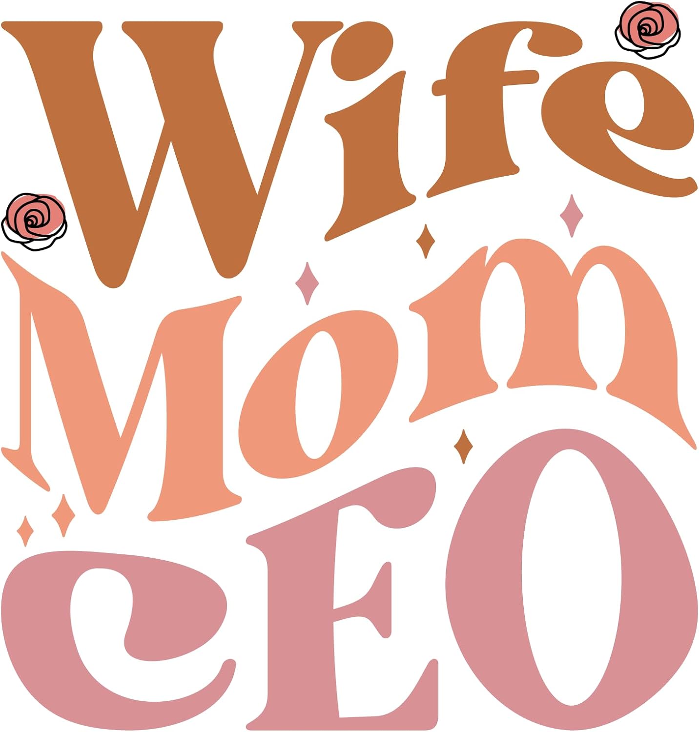 Inspirational Quote "Wife Mom CEO" Motivational Sticker Vinyl Decal Motivation Stickers- 5" Vinyl Sticker Waterproof