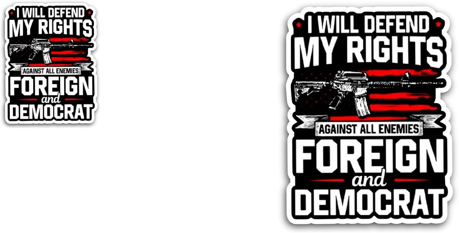 2 (Pieces) 3" and 5" I Will Defend Sticker, Waterproof Vinyl Decals for Many Purpose Like Cars, Trucks, Laptops, Phones, Windows and More