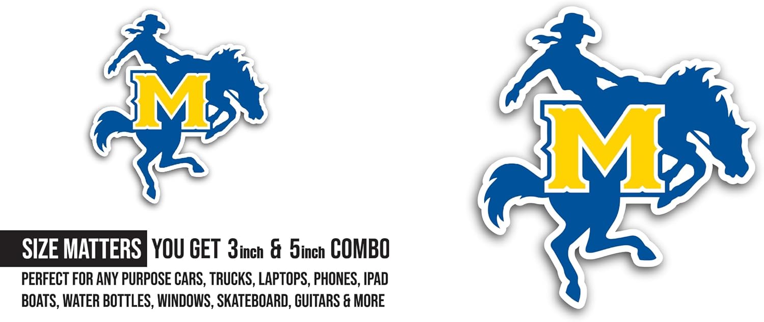 2 (Pieces) 3" and 5" McNeese S0ccer Sticker, Waterproof Vinyl Decals for Many Purpose Like Cars, Trucks, Laptops, Phones, Windows and More