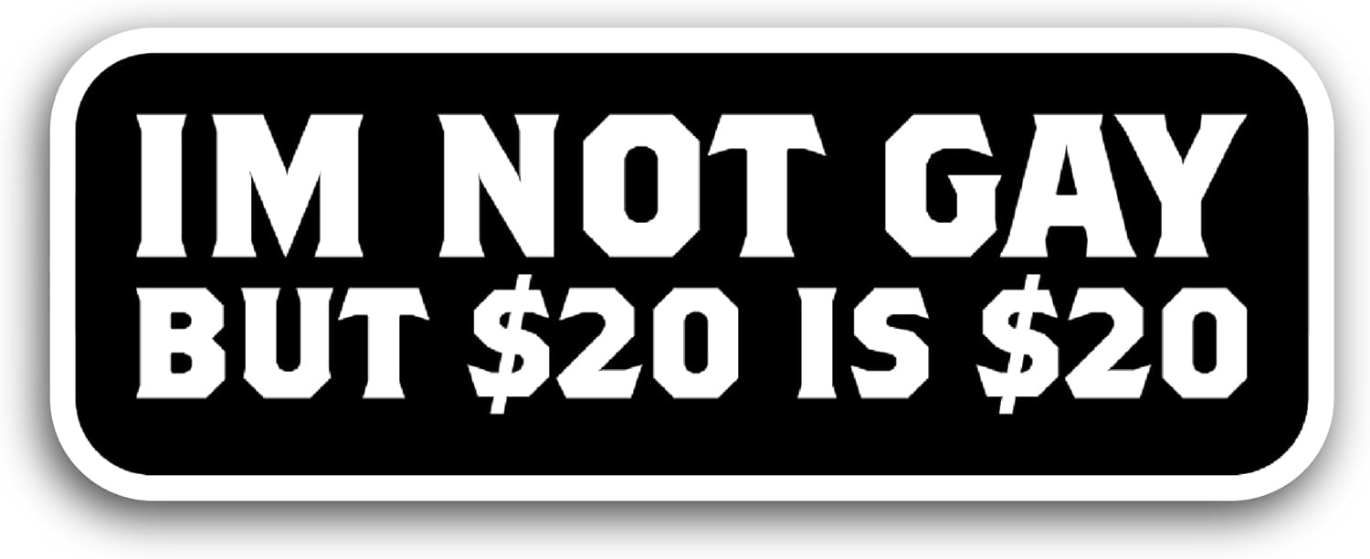 2 (Pieces) 3" and 5" Im Not Gay Sticker, Waterproof Vinyl Decals for Many Purpose Like Cars, Trucks, Laptops, Phones, Windows and More