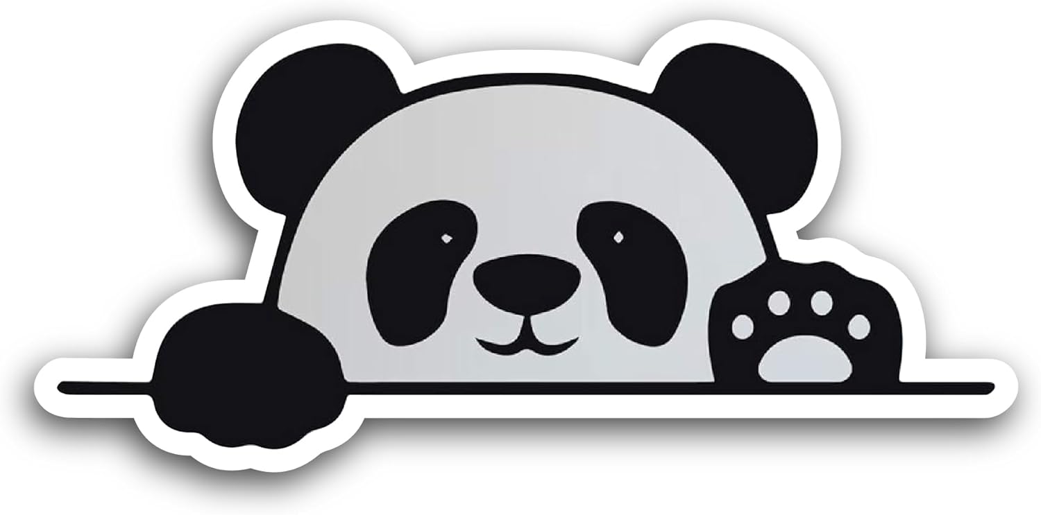 2 (Pieces) 3" and 5" Cute Panda Sticker, Waterproof Vinyl Decals for Many Purpose Like Cars, Trucks, Laptops, Phones, Windows and More