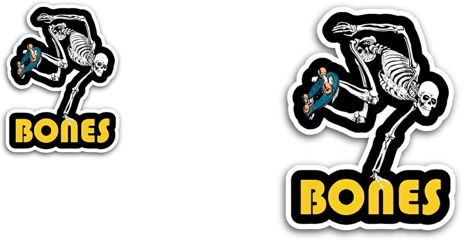 2 (Pieces) 3" and 5" Bones Sticker, Waterproof Vinyl Decals for Many Purpose Like Cars, Trucks, Laptops, Phones, Windows and More
