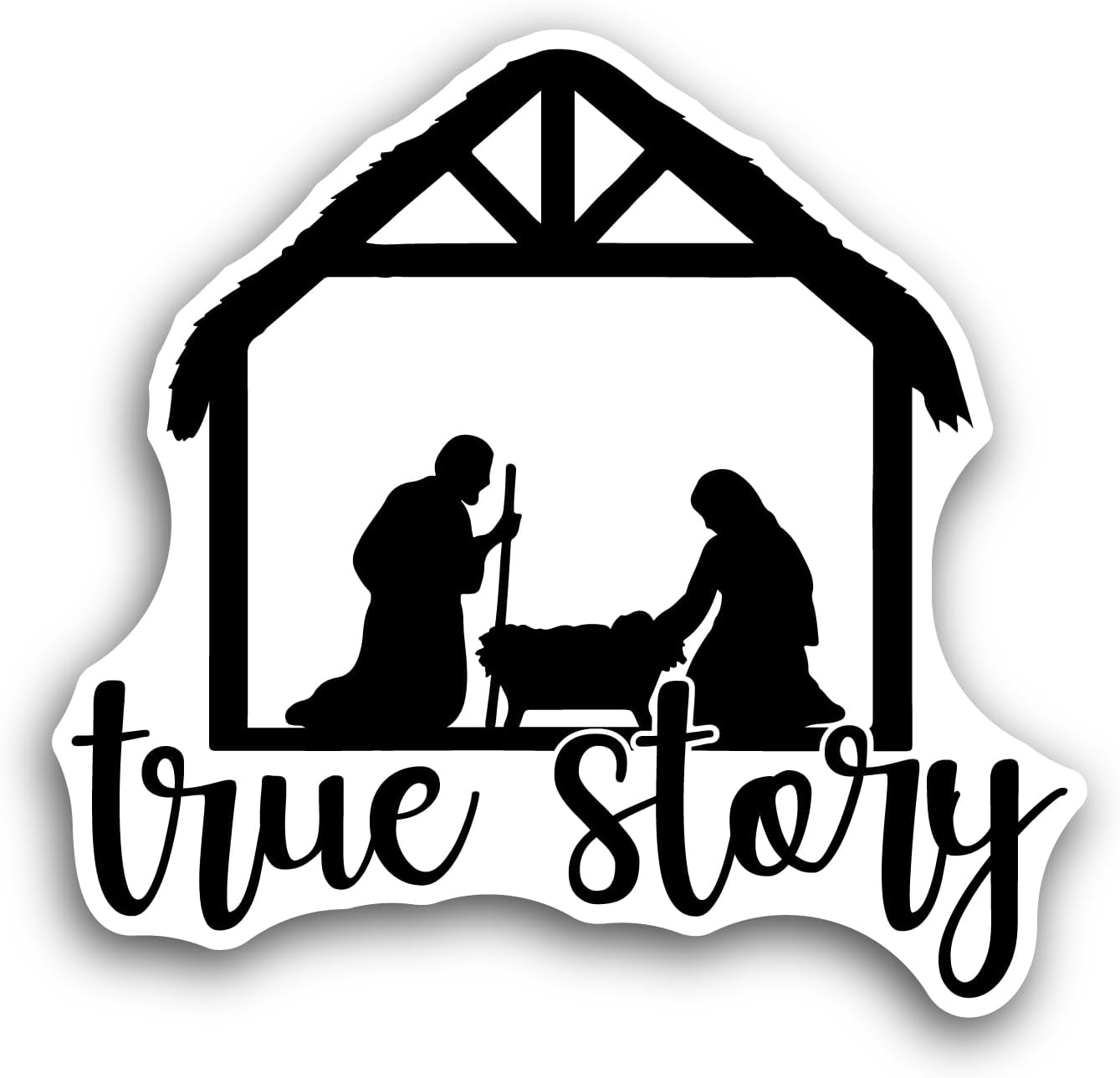 2 (Pieces) 3" and 5" True Story Text Sticker, Waterproof Vinyl Decals for Many Purpose Like Cars, Trucks, Laptops, Phones, Windows and More