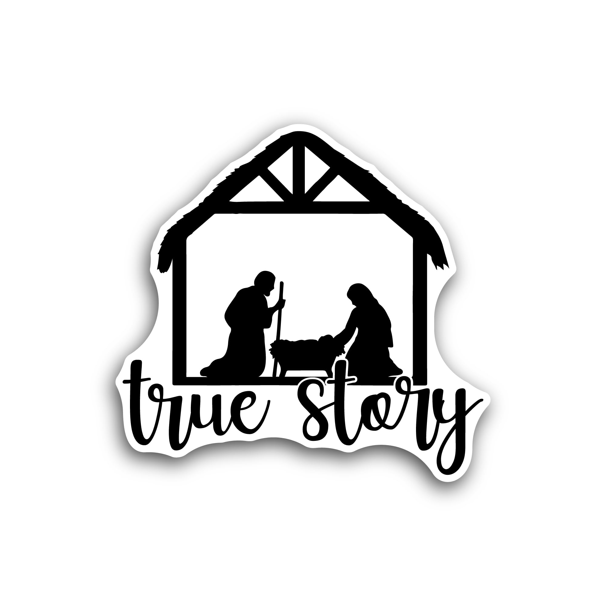 2 (Pieces) 3" and 5" True Story Text Sticker, Waterproof Vinyl Decals for Many Purpose Like Cars, Tr
