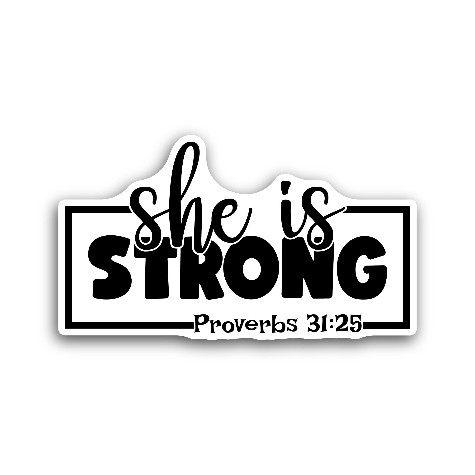 2 (Pieces) 3" and 5" She is Strong Text Sticker, Waterproof Vinyl Decals for Many Purpose Like Cars,