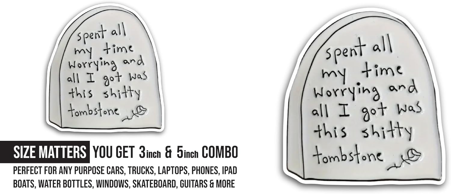 2 (Pieces) 3" and 5" Spent All My Time Sticker, Waterproof Vinyl Decals for Many Purpose Like Cars, Trucks, Laptops, Phones, Windows and More