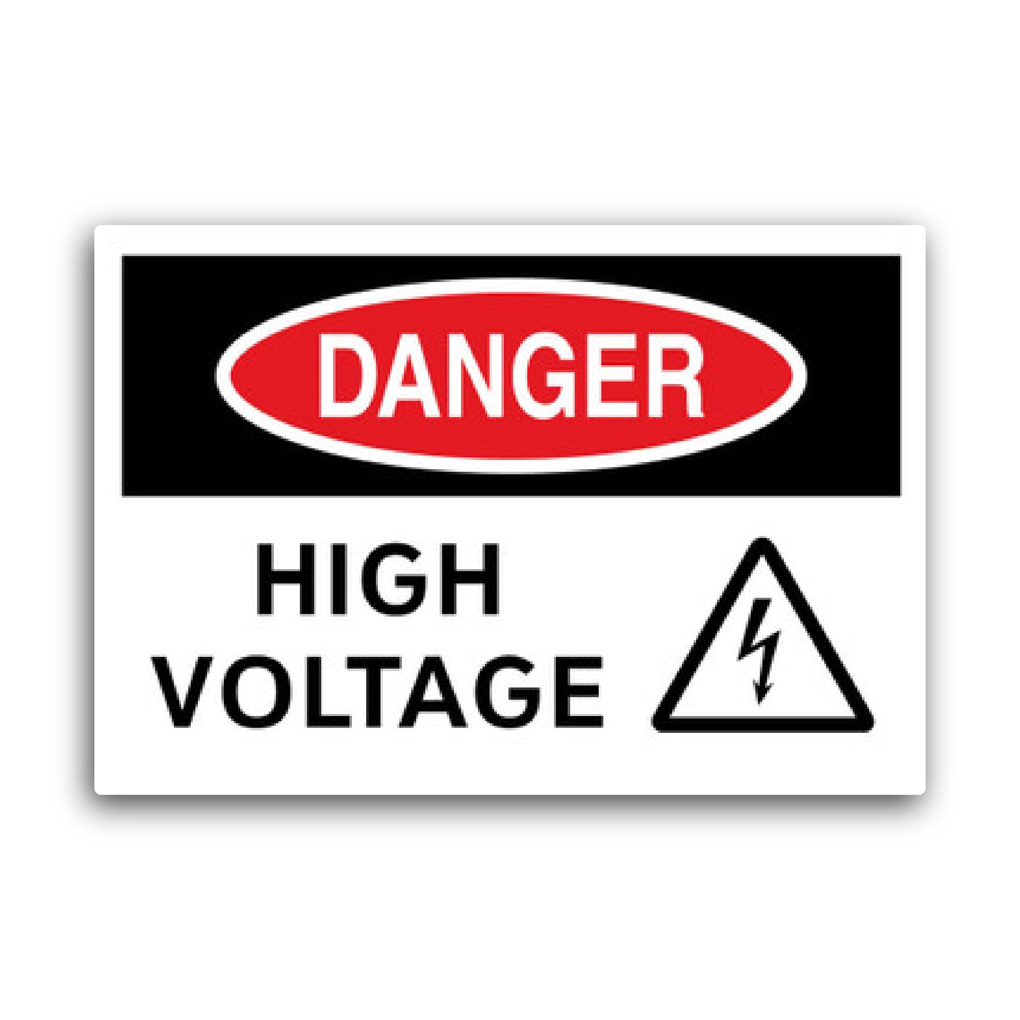 2 (Pieces) 3" and 5" High Voltage Safety Sign Sticker, Waterproof Vinyl Decals for Many Purpose Like