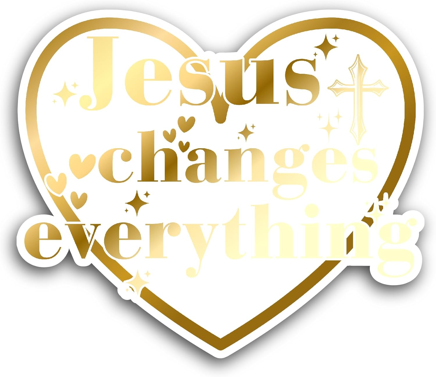 2 (Pieces) 3" and 5" Jesus Changes Everything Sticker, Waterproof Vinyl Decals for Many Purpose Like Cars, Trucks, Laptops, Phones, Windows and More