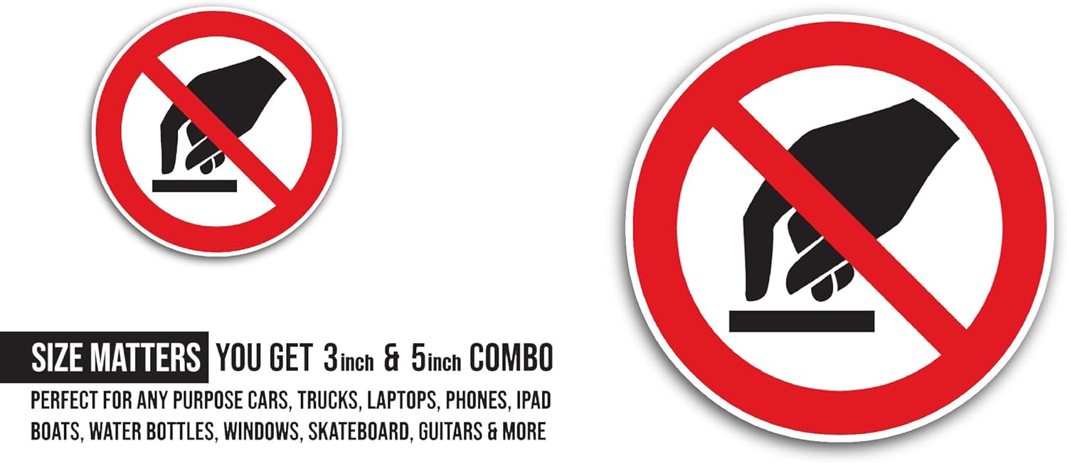 2 (Pieces) 3" and 5" Prohibition Sign Sticker, Waterproof Vinyl Decals for Many Purpose Like Cars, Trucks, Laptops, Phones, Windows and More