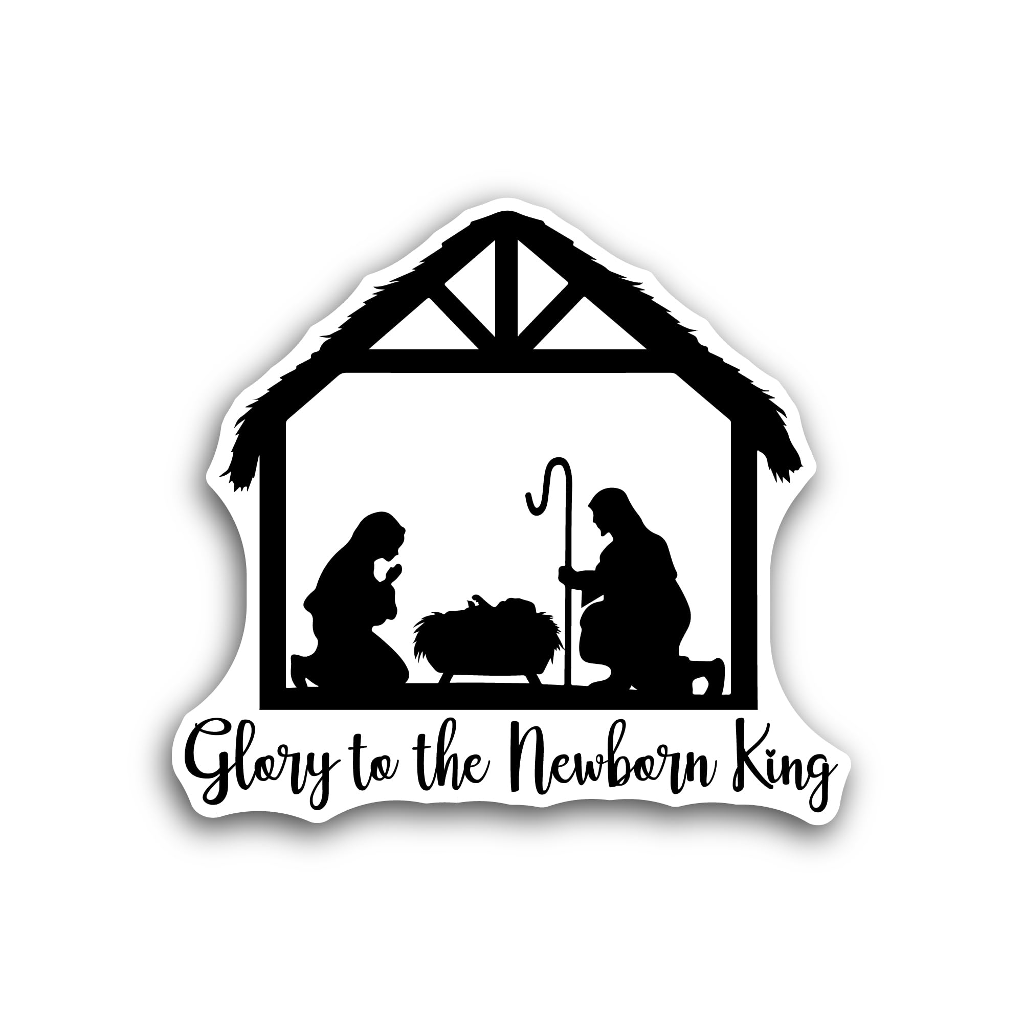 2 (Pieces) 3" and 5" Baby Jesus in Bethlehem Sticker, Waterproof Vinyl Decals for Many Purpose Like 
