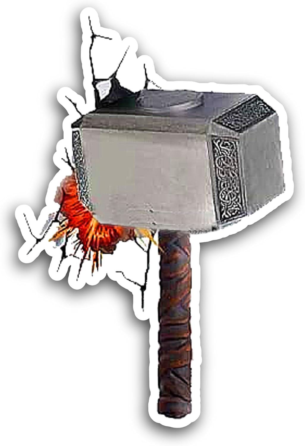 2 (Pieces) 3" and 5" Big Hammer Sticker, Waterproof Vinyl Decals for Many Purpose Like Cars, Trucks, Laptops, Phones, Windows and More