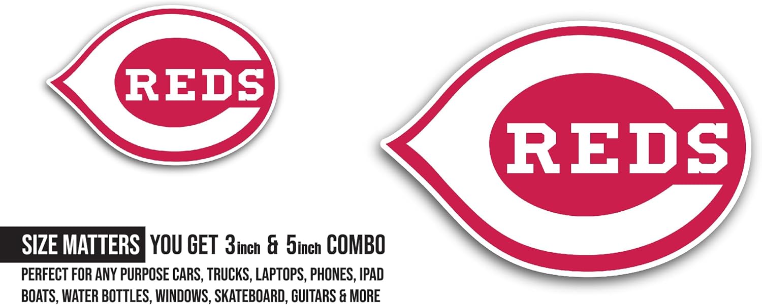 2 (Pieces) 3" and 5" Cincinnati R3dsSticker, Waterproof Vinyl Decals for Many Purpose Like Cars, Trucks, Laptops, Phones, Windows and More