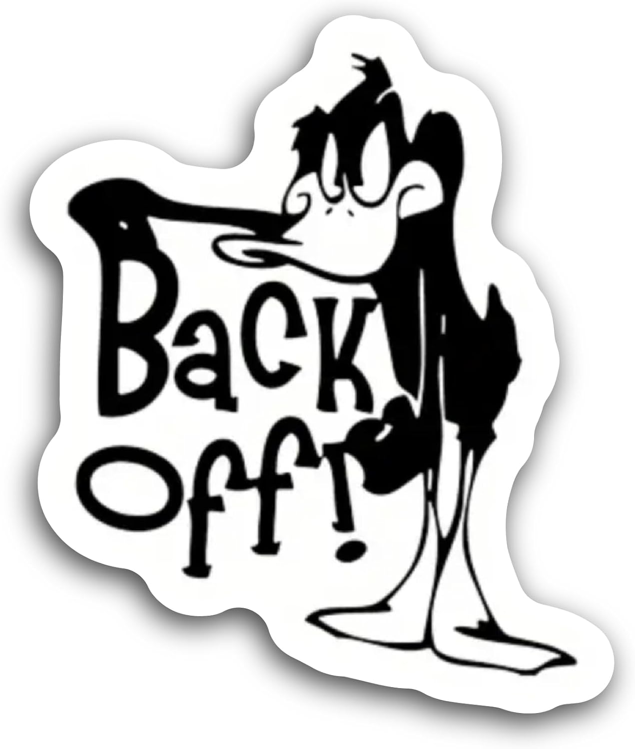 2 (Pieces) 3" and 5" Back Off Sticker, Waterproof Vinyl Decals for Many Purpose Like Cars, Trucks, Laptops, Phones, Windows and More