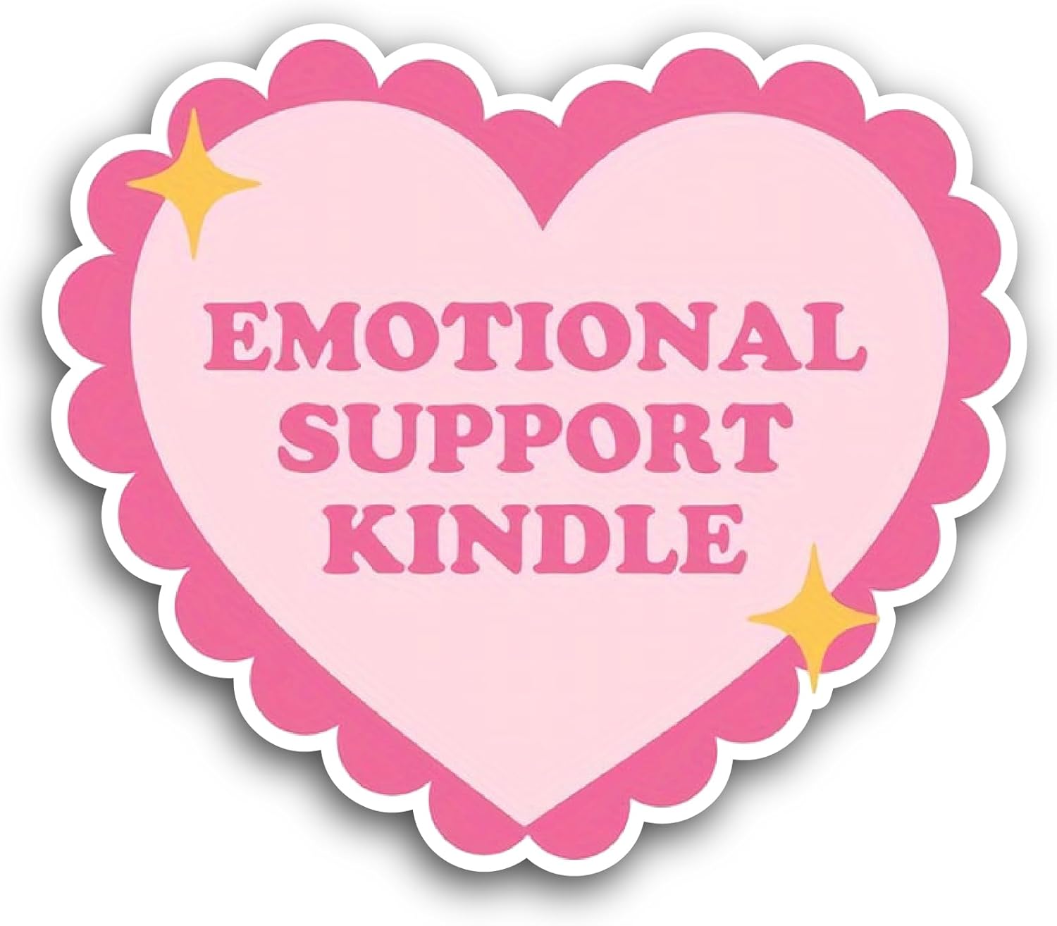 2 (Pieces) 3" and 5" Emotional Support Kindle Sticker, Waterproof Vinyl Decals for Many Purpose Like Cars, Trucks, Laptops, Phones, Windows and More