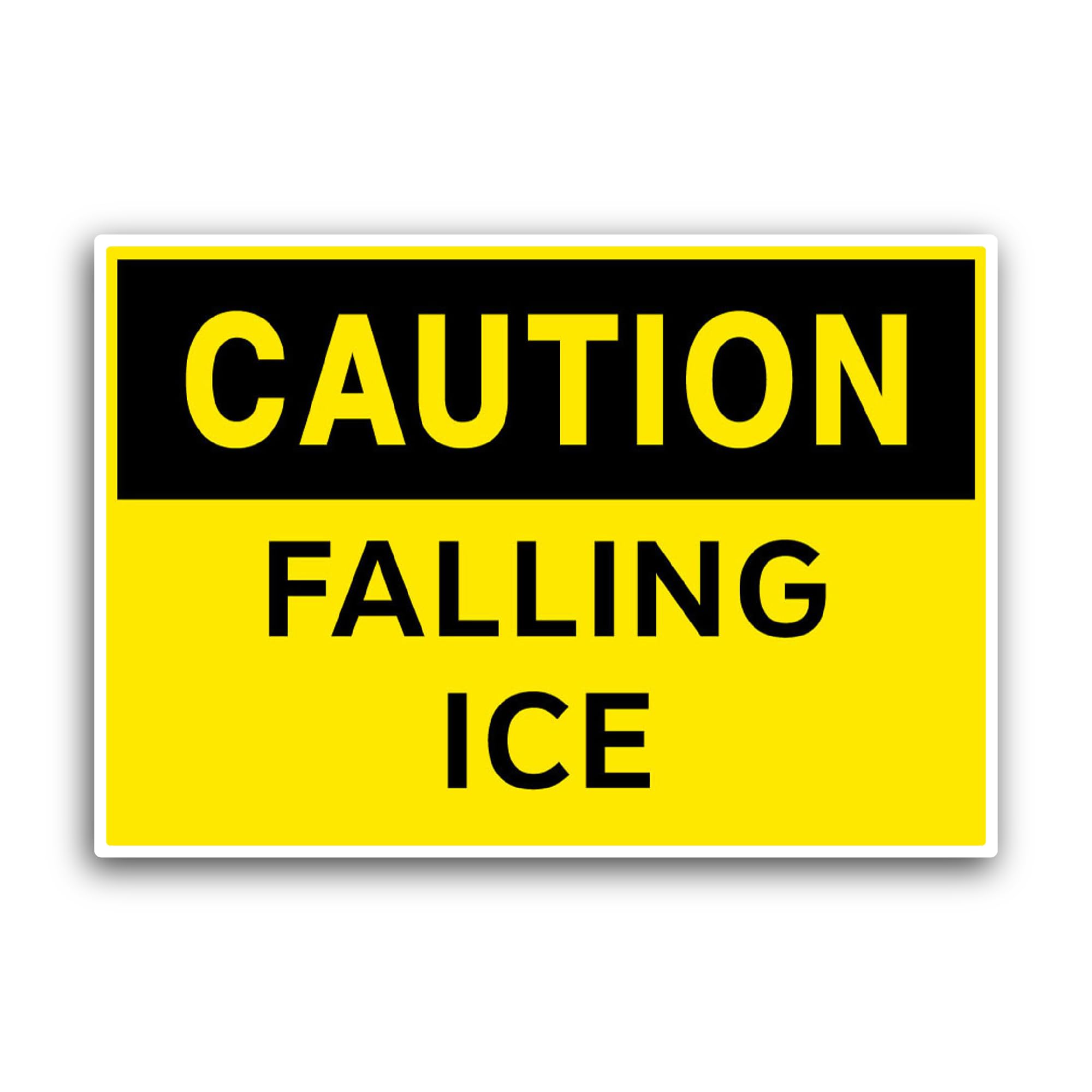 2 (Pieces) 3" and 5" Caution Falling Ice Sticker, Waterproof Vinyl Decals for Many Purpose Like Cars