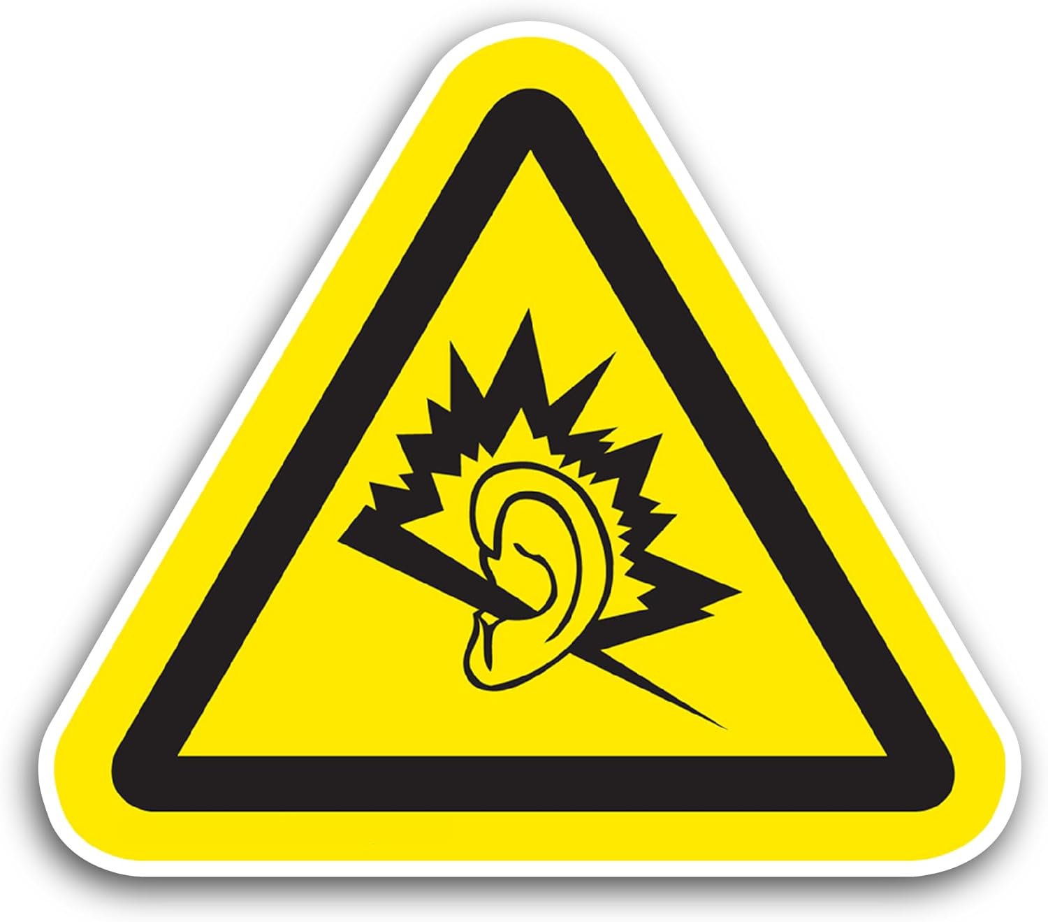 2 (Pieces) 3" and 5" Danger Noise Symbol Sticker, Waterproof Vinyl Decals for Many Purpose Like Cars, Trucks, Laptops, Phones, Windows and More