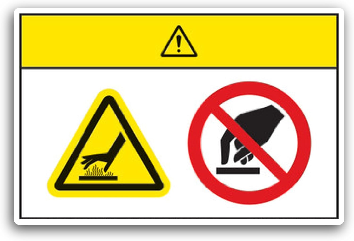 2 (Pieces) 3" and 5" Hot Surface. Do not Touch Sticker, Waterproof Vinyl Decals for Many Purpose Like Cars, Trucks, Laptops, Phones, Windows and More