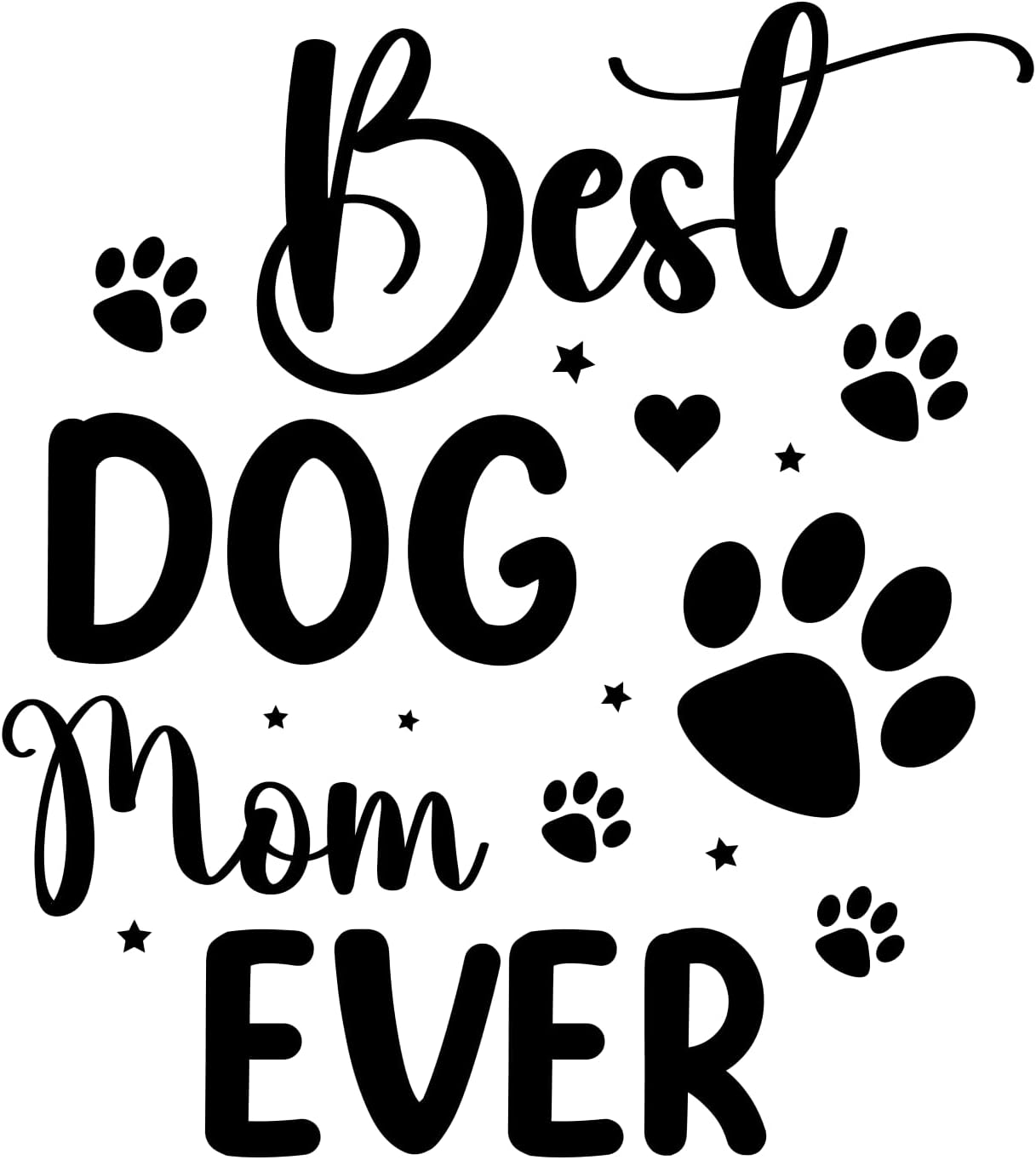 Inspirational Quote "Best mom Dog Ever" Motivational Sticker Vinyl Decal Motivation Stickers- 5" Vinyl Sticker Waterproof