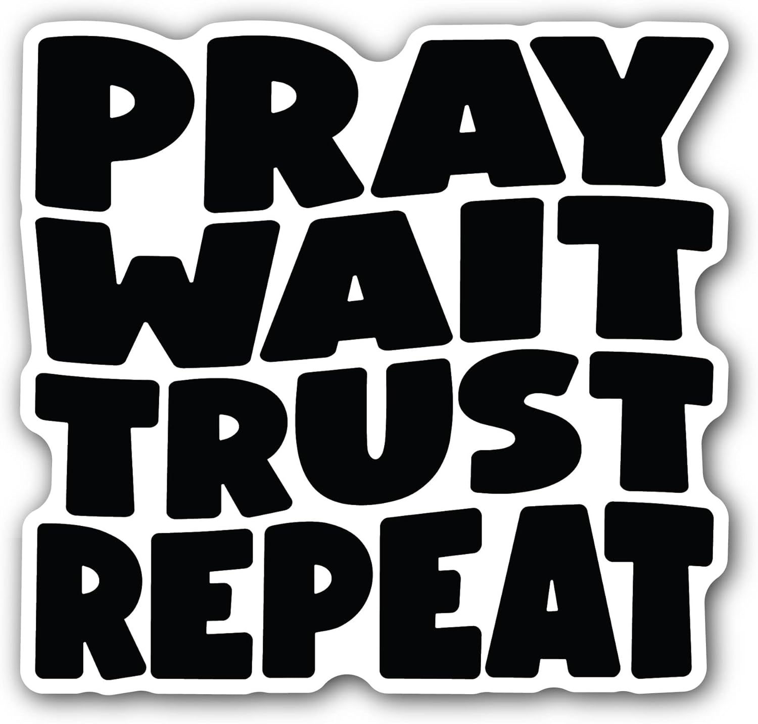 2 (Pieces) 3" and 5" Pray Wait Sticker, Waterproof Vinyl Decals for Many Purpose Like Cars, Trucks, Laptops, Phones, Windows and More