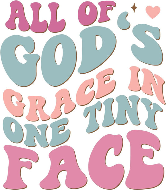 Inspirational Quote All of God's Grace in One Tiny Face Motivational Sticker Vinyl Decal Motivation Stickers- 5" Vinyl Sticker Waterproof