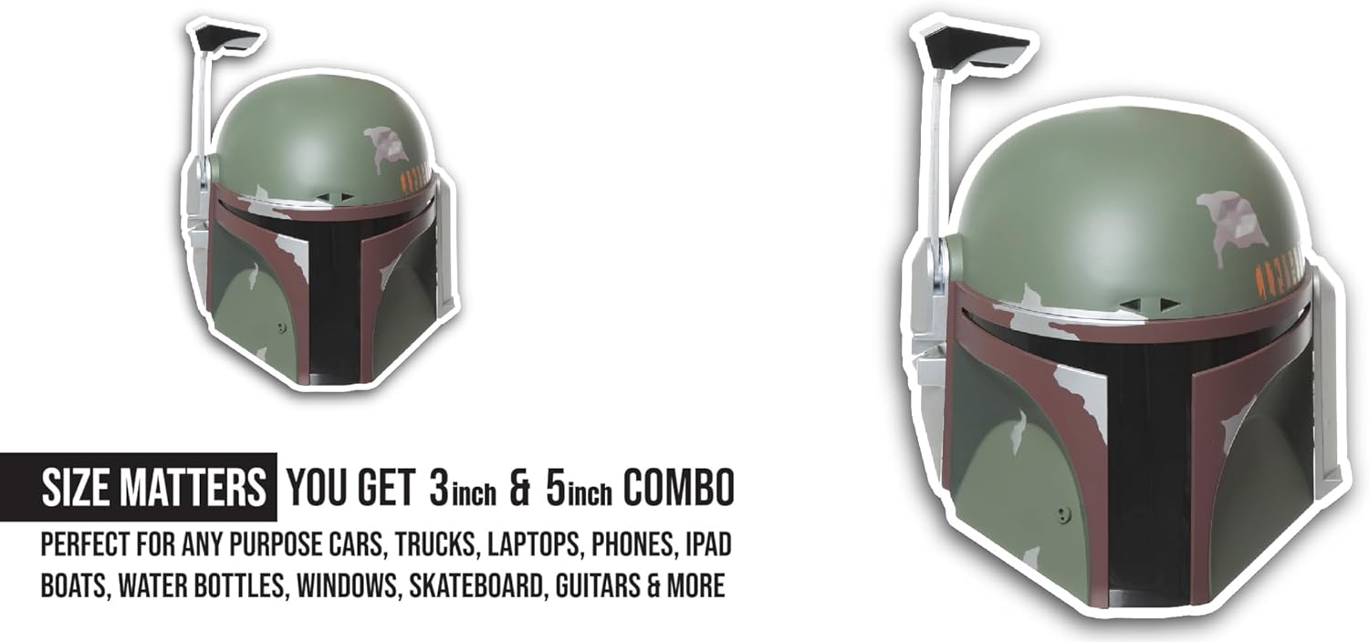 2 (Pieces) 3" and 5" Green Empire Helmet Sticker, Waterproof Vinyl Decals for Many Purpose Like Cars, Trucks, Laptops, Phones, Windows and More