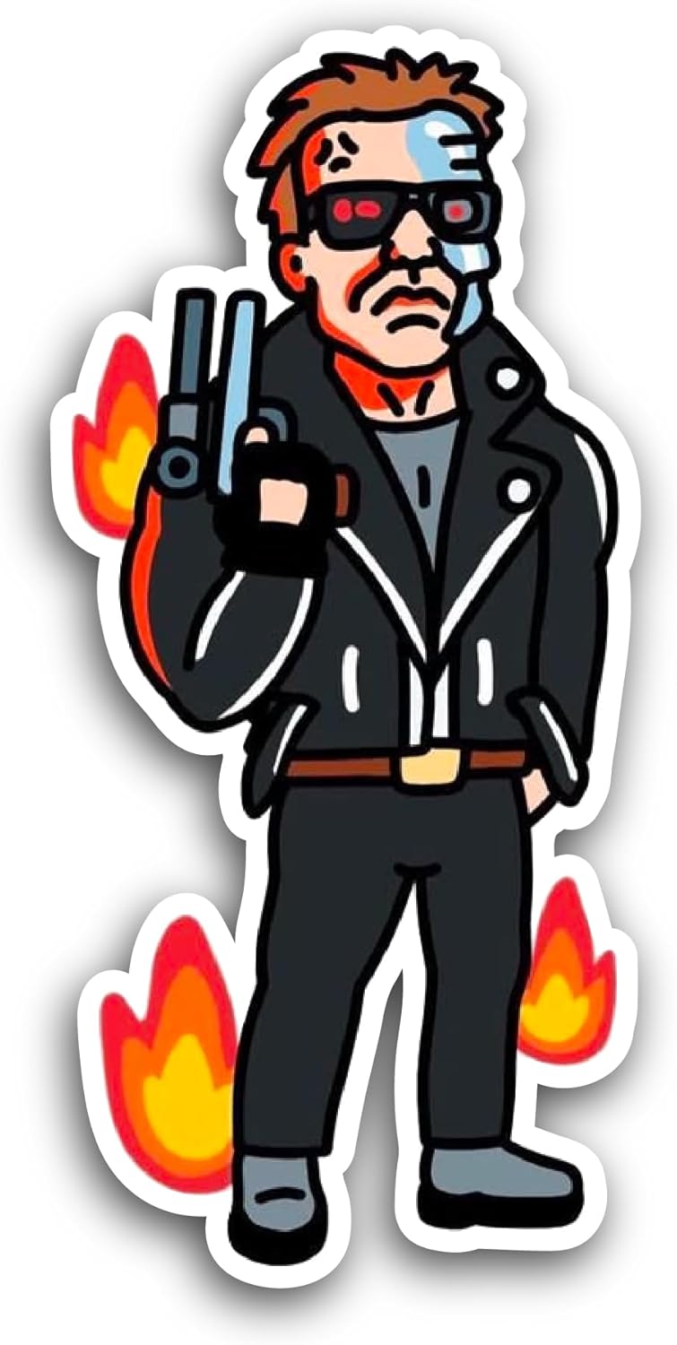 2 (Pieces) 3" and 5" Super Hero Sticker, Waterproof Vinyl Decals for Many Purpose Like Cars, Trucks, Laptops, Phones, Windows and More