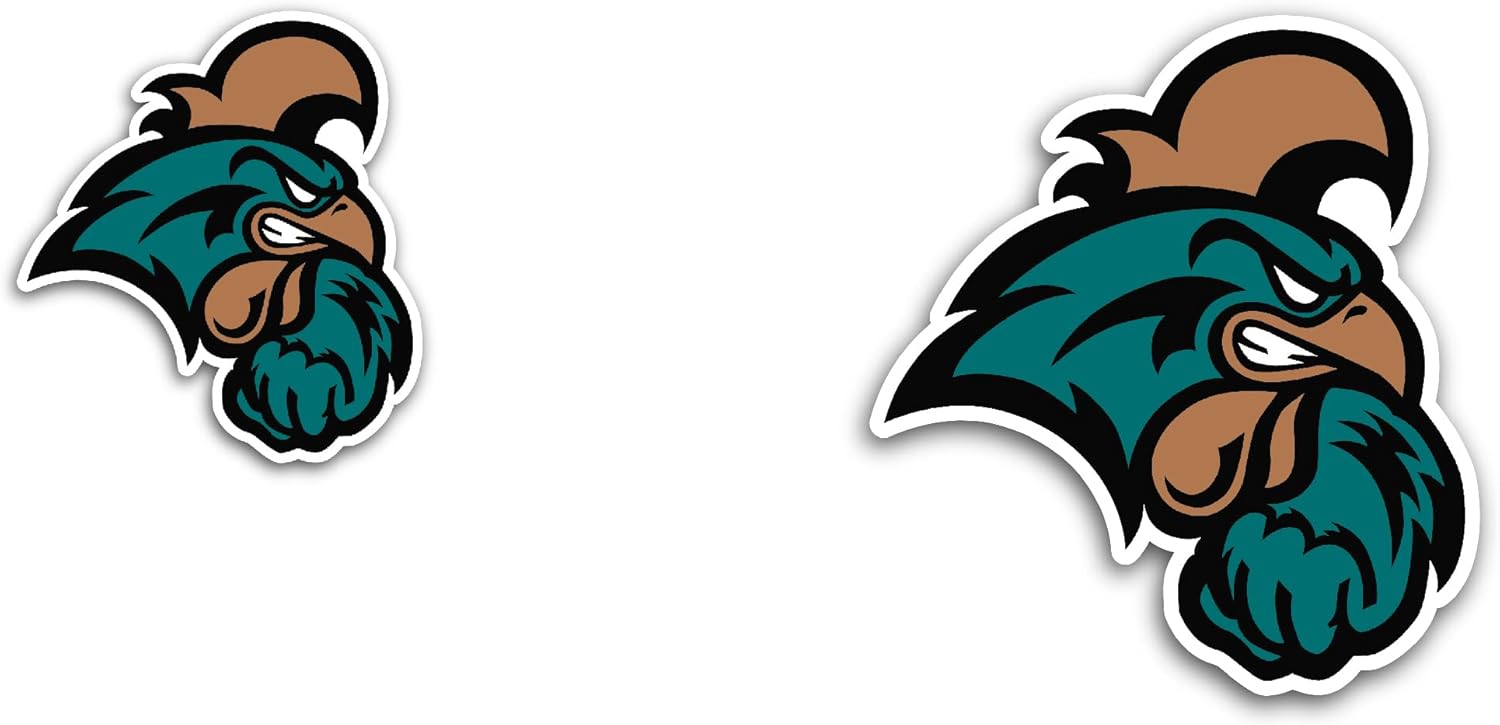 2 (Pieces) 3" and 5" C0astal Car0lina Chanticleers Sticker, Waterproof Vinyl Decals for Many Purpose Like Cars, Trucks, Laptops, Phones, Windows and More