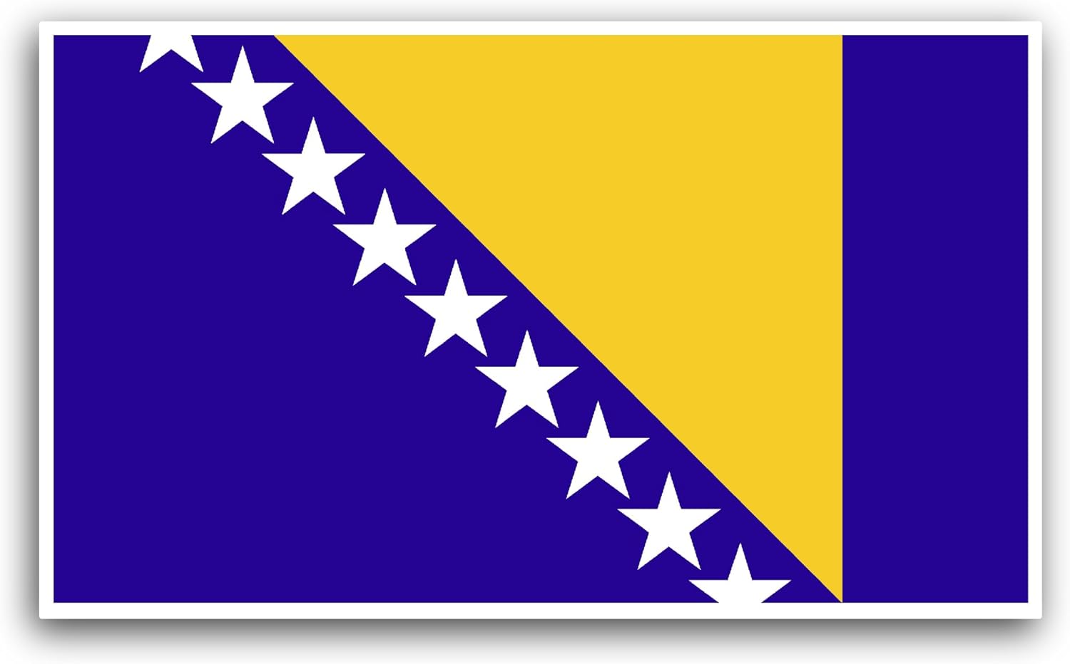 2 (Pieces) 3" and 5" Bosnia and Herzegovina Flag Sticker, Waterproof Vinyl Decals for Many Purpose Like Cars, Trucks, Laptops, Phones, Windows and More