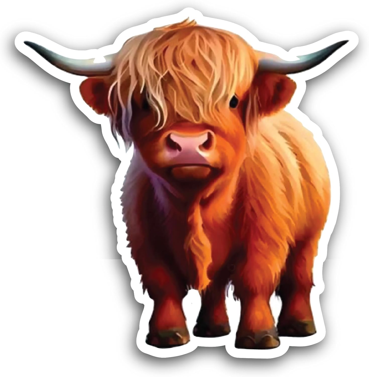 2 (Pieces) 3" and 5" Baby Cow Sticker, Waterproof Vinyl Decals for Many Purpose Like Cars, Trucks, Laptops, Phones, Windows and More