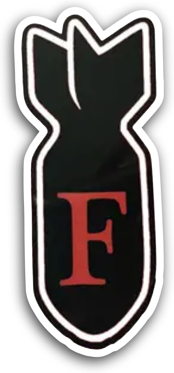 2 (Pieces) 3" and 5" F Bomb Sticker, Waterproof Vinyl Decals for Many Purpose Like Cars, Trucks, Laptops, Phones, Windows and More