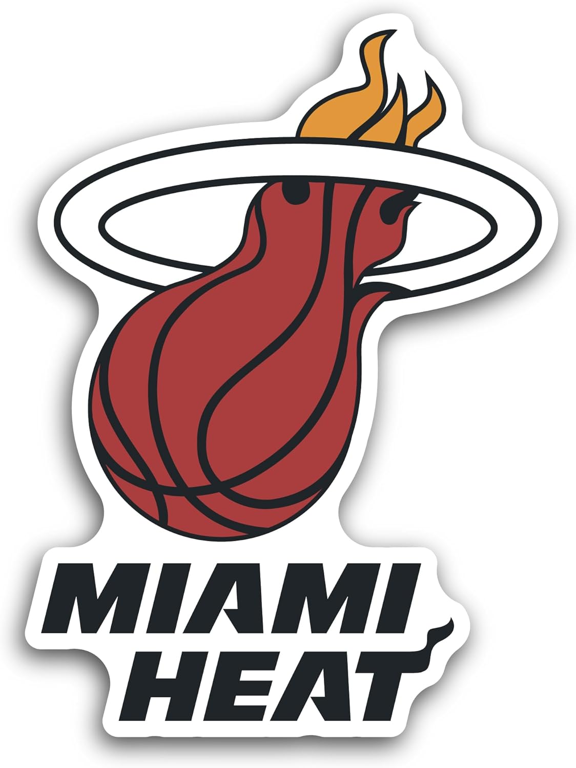 2 (Pieces) 3" and 5" M1ami Heat Logo Decal Sticker, Waterproof Vinyl Decals for Many Purpose Like Cars, Trucks, Laptops, Phones, Windows and More
