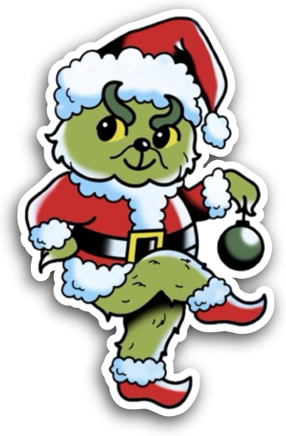 2 (Pieces) 3" and 5" Grinch Art Sticker, Waterproof Vinyl Decals for Many Purpose Like Cars, Trucks, Laptops, Phones, Windows and More