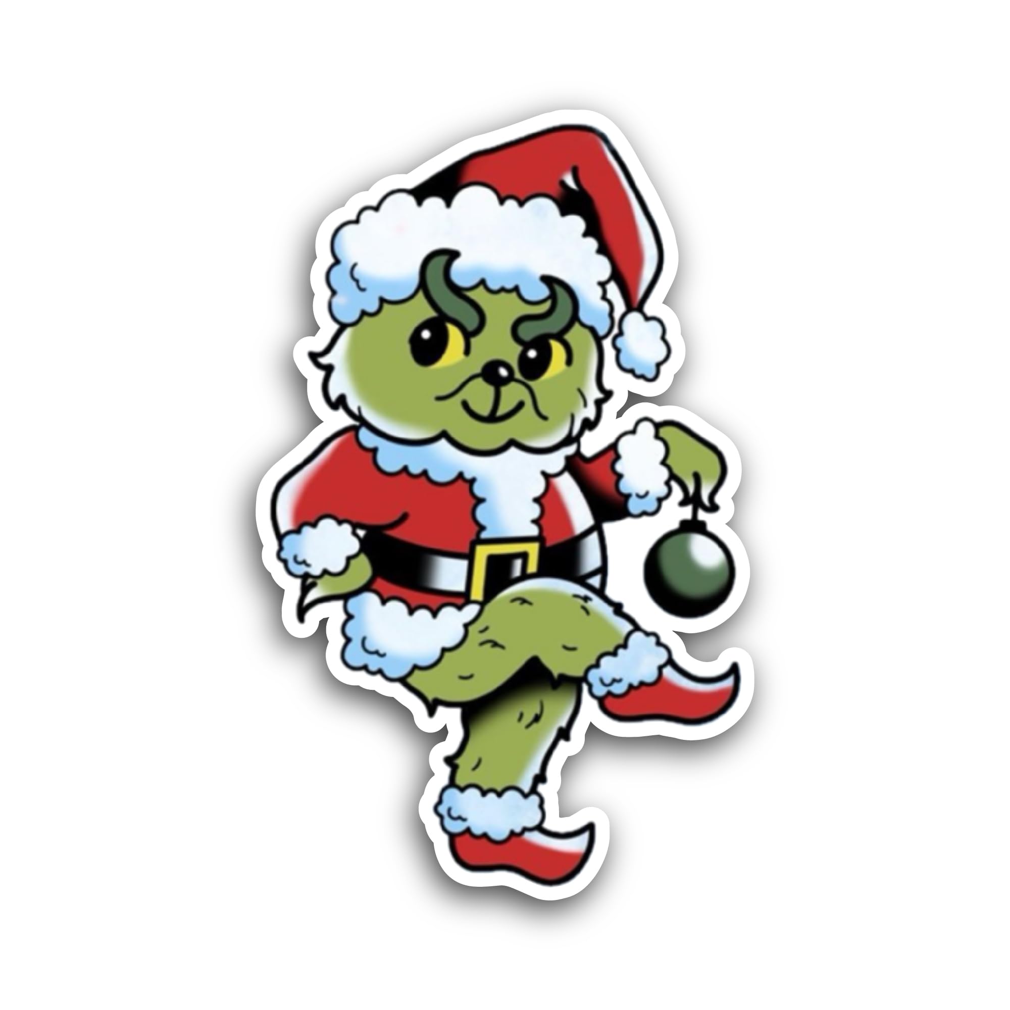 2 (Pieces) 3" and 5" Grinch Art Sticker, Waterproof Vinyl Decals for Many Purpose Like Cars, Trucks,