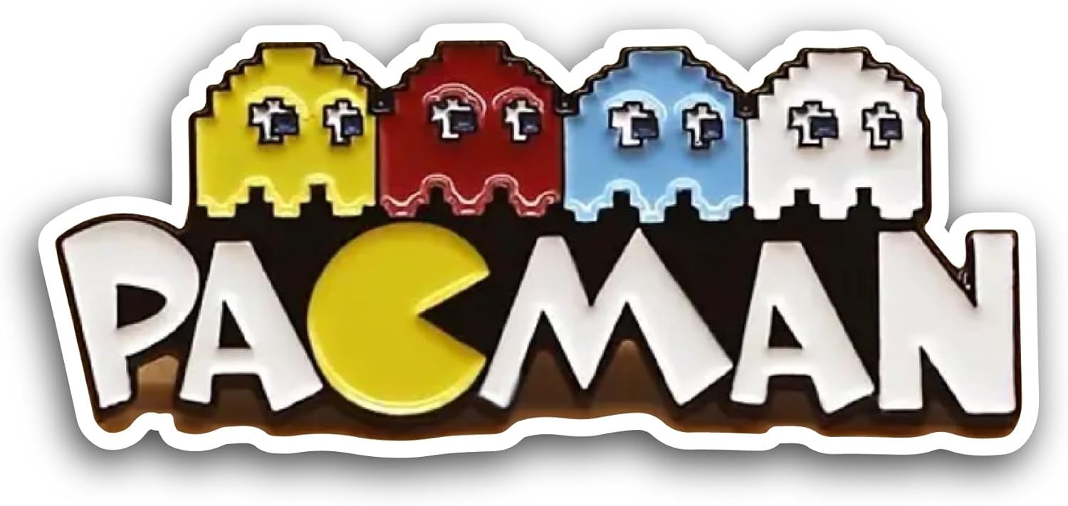 2 (Pieces) 3" and 5" Pacman Sticker, Waterproof Vinyl Decals for Many Purpose Like Cars, Trucks, Laptops, Phones, Windows and More