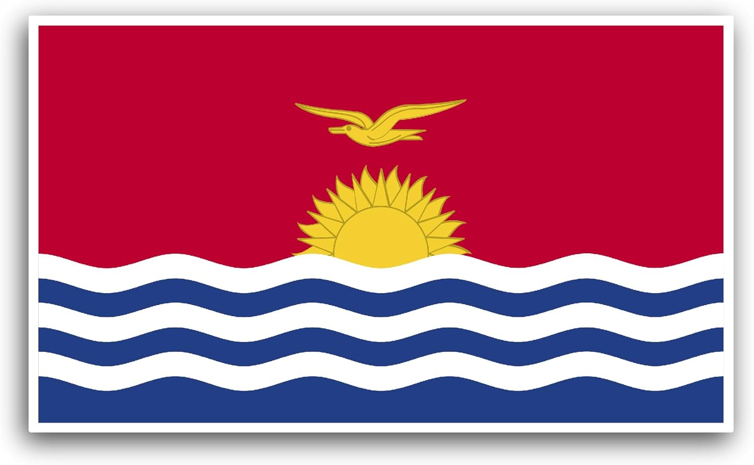 2 (Pieces) 3" and 5" Kiribati Flag Sticker, Waterproof Vinyl Decals for Many Purpose Like Cars, Trucks, Laptops, Phones, Windows and More