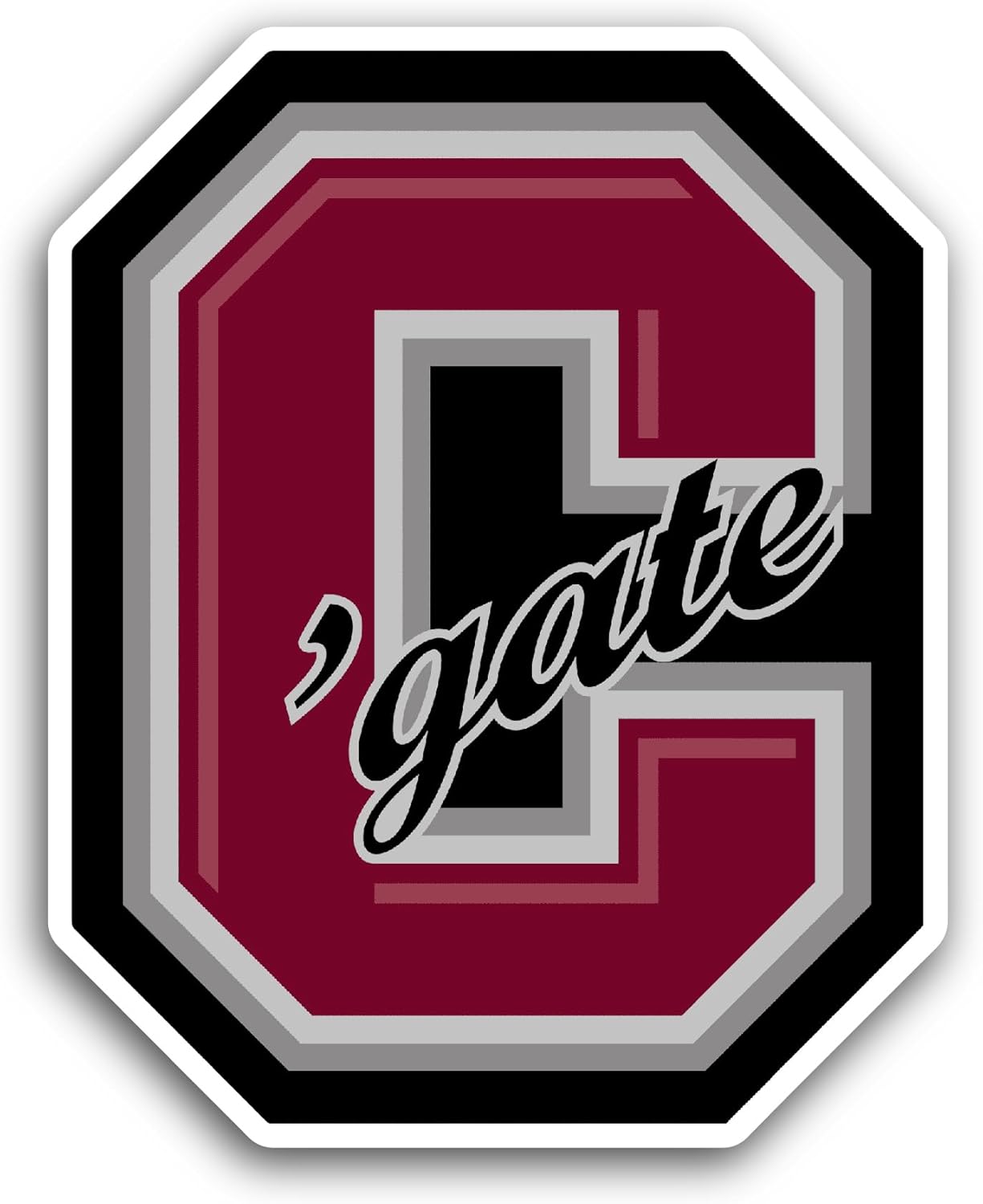 2 (Pieces) 3" and 5" C0lgate University Sticker, Waterproof Vinyl Decals for Many Purpose Like Cars, Trucks, Laptops, Phones, Windows and More