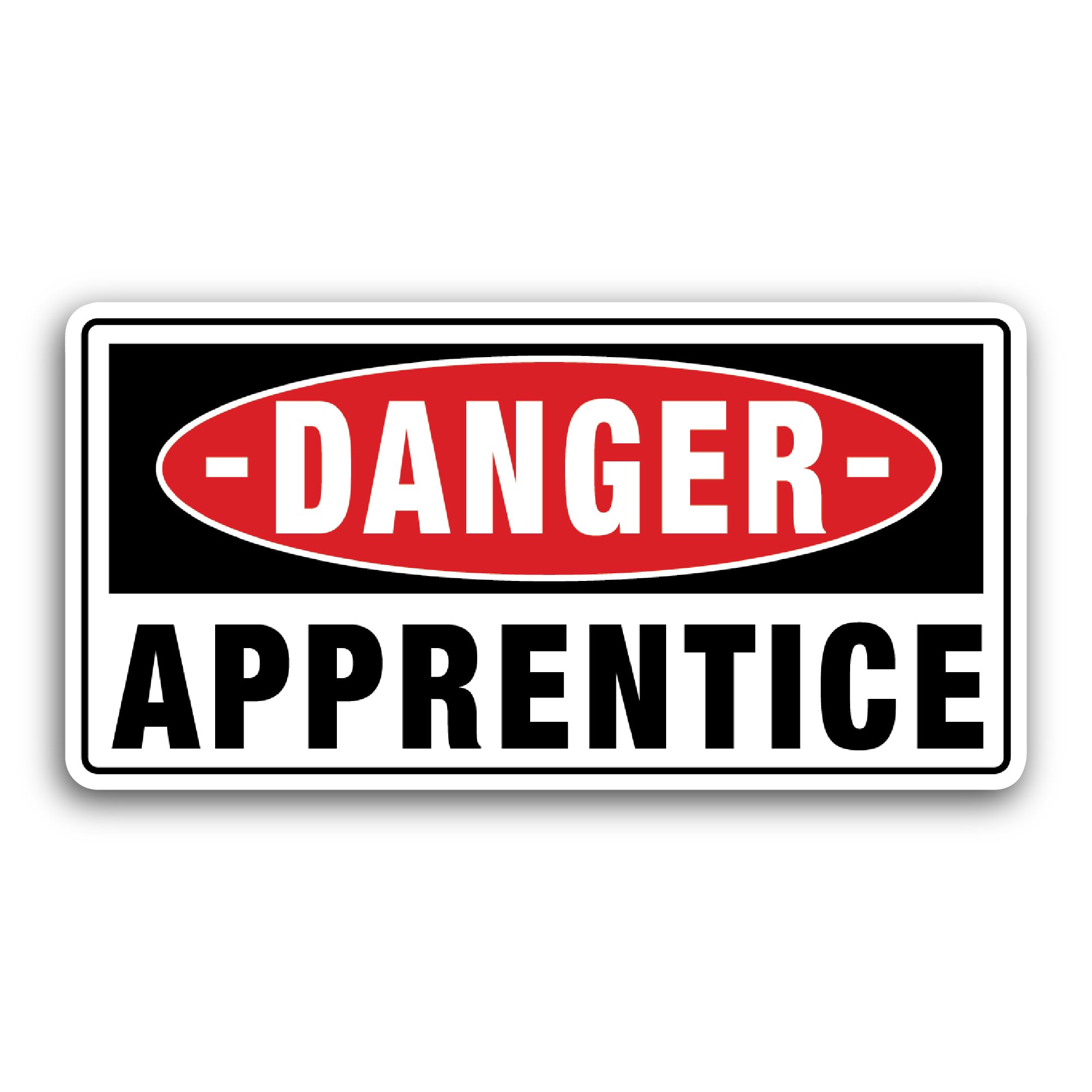 2 (Pieces) 3" and 5" Danger Apprentice Sticker, Waterproof Vinyl Decals for Many Purpose Like Cars, 