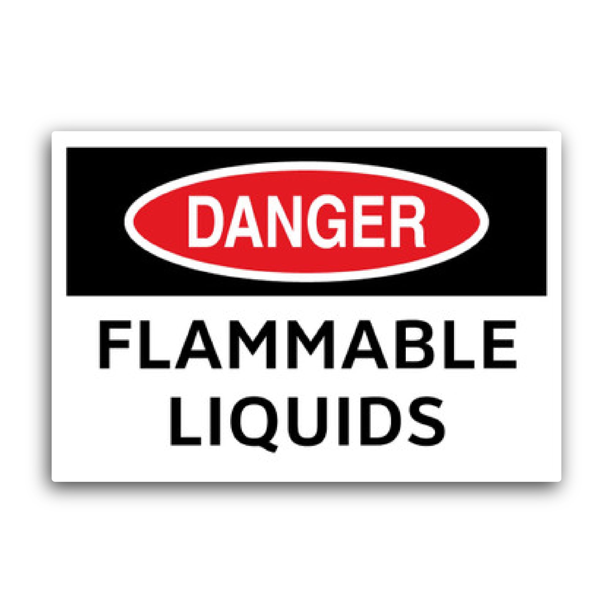2 (Pieces) 3" and 5" Danger Flammable Liquid Sign Sticker, Waterproof Vinyl Decals for Many Purpose 