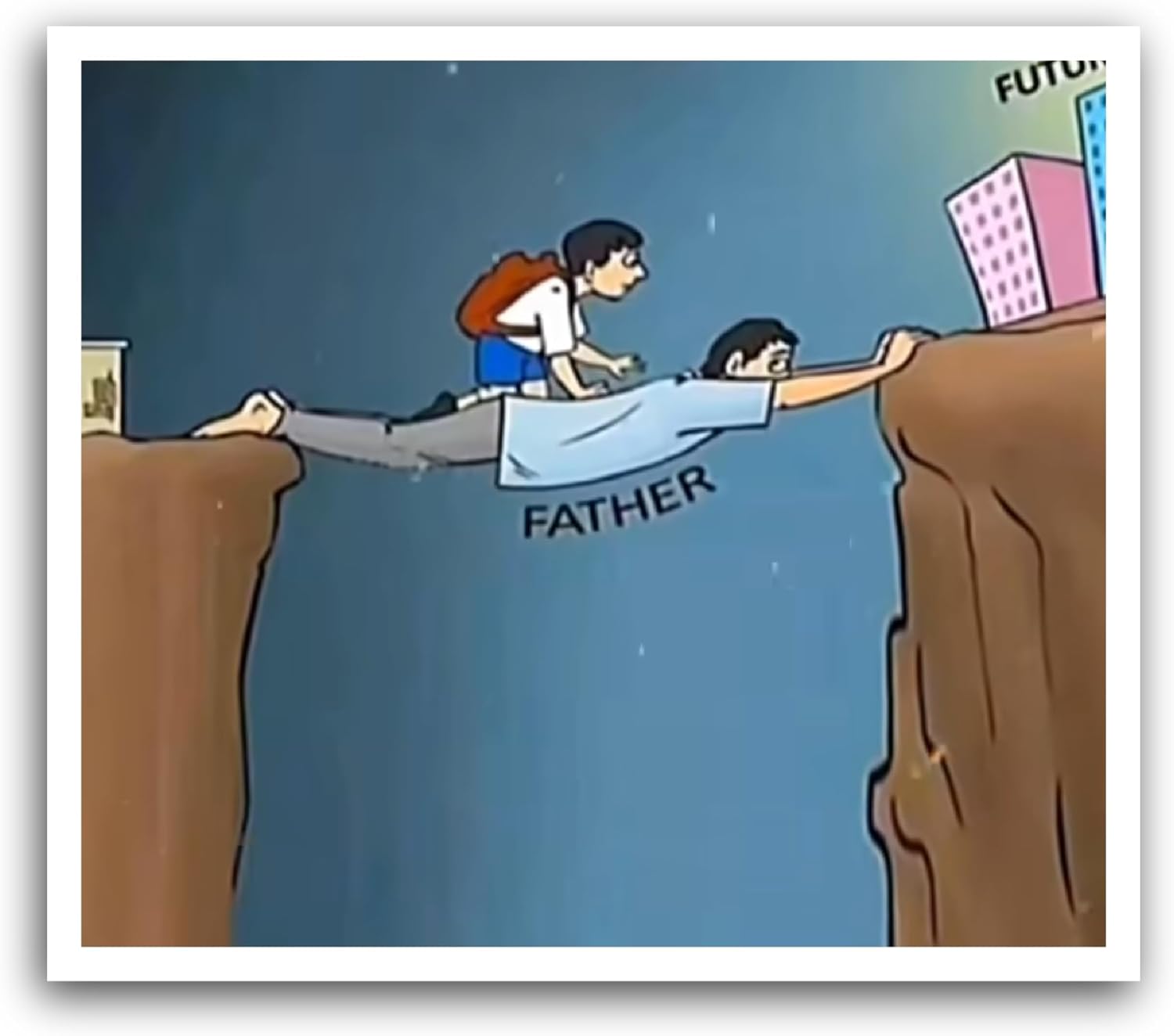 2 (Pieces) 3" and 5" Father Sticker, Waterproof Vinyl Decals for Many Purpose Like Cars, Trucks, Laptops, Phones, Windows and More