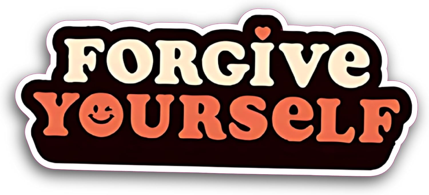 2 (Pieces) 3" and 5" Forgive Yourself Sticker, Waterproof Vinyl Decals for Many Purpose Like Cars, Trucks, Laptops, Phones, Windows and More