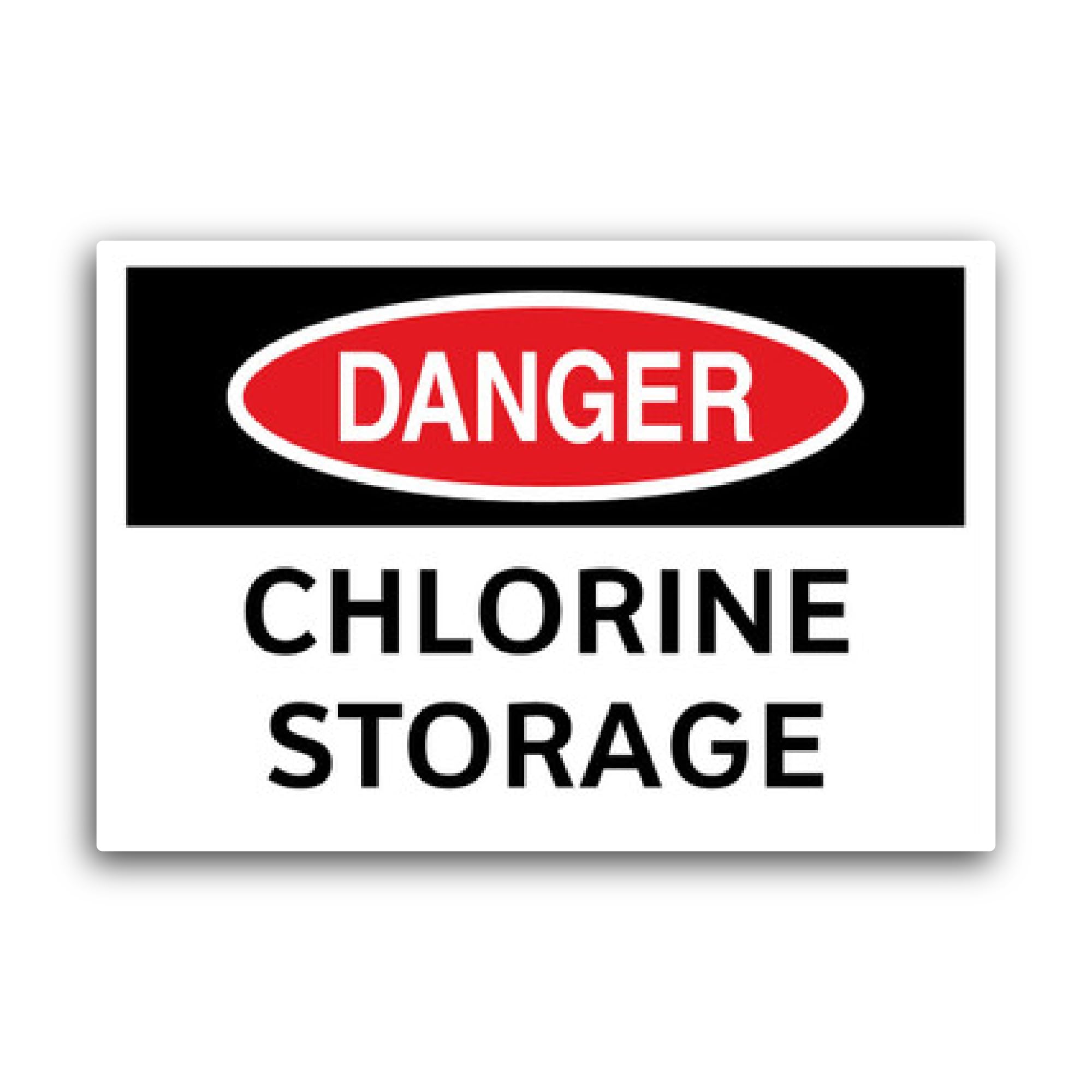 2 (Pieces) 3" and 5" Danger: Chlorine Storage Sticker, Waterproof Vinyl Decals for Many Purpose Like