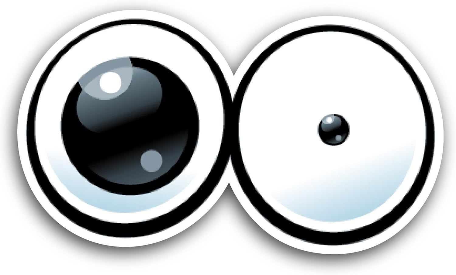2 (Pieces) 3" and 5" Eye Balls Large and Small Decal Sticker, Waterproof Vinyl Decals for Many Purpose Like Cars, Trucks, Laptops, Phones, Windows and More