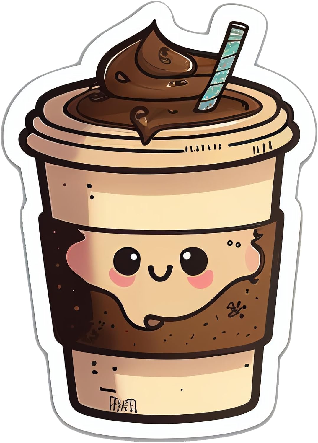 Inspirational Quote "Cute Coffe Cup, Gift Sticker" Motivational Sticker Vinyl Decal Motivation Stickers- 5" Vinyl Sticker Waterproof