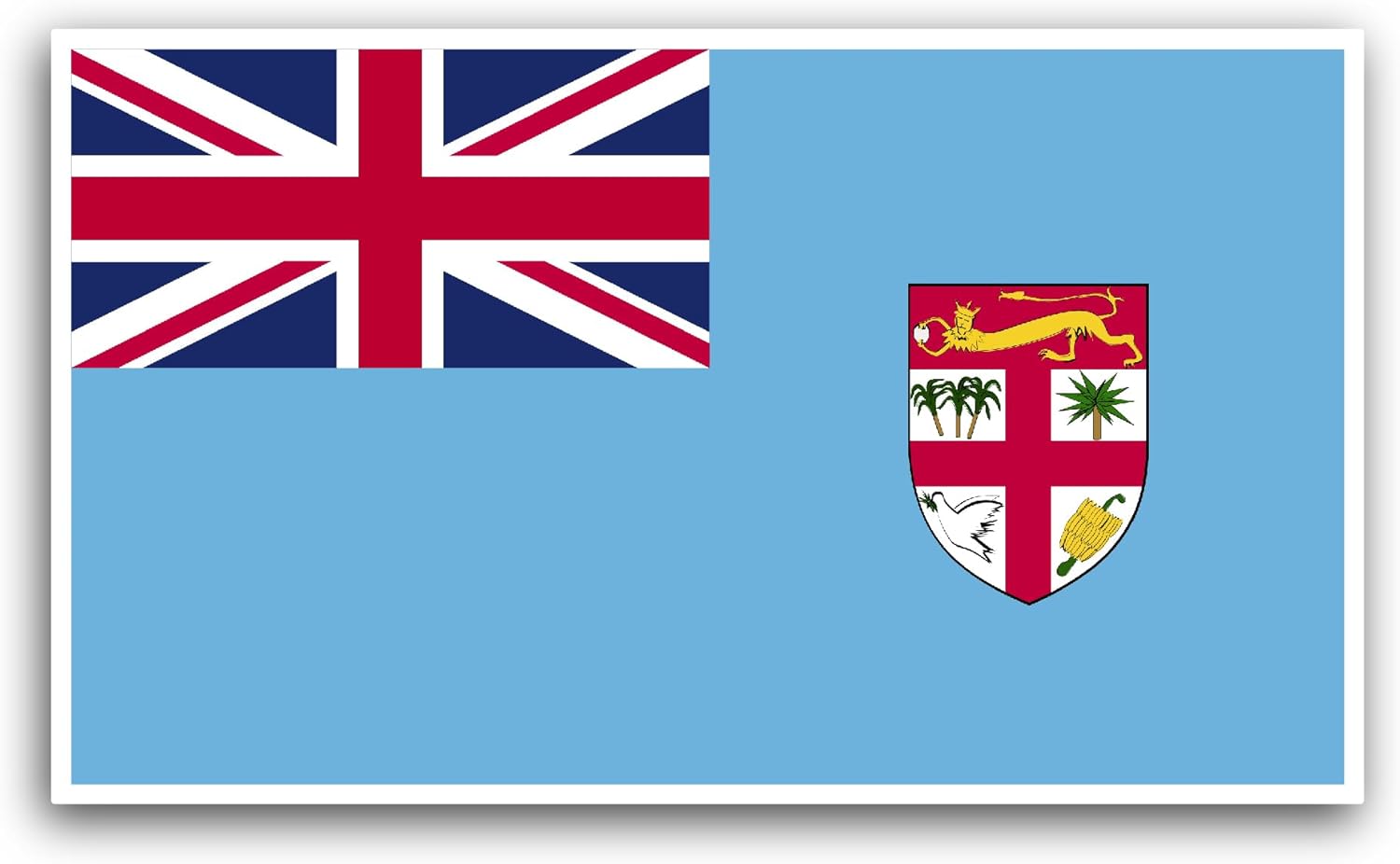 2 (Pieces) 3" and 5" Fiji Flag Sticker, Waterproof Vinyl Decals for Many Purpose Like Cars, Trucks, Laptops, Phones, Windows and More