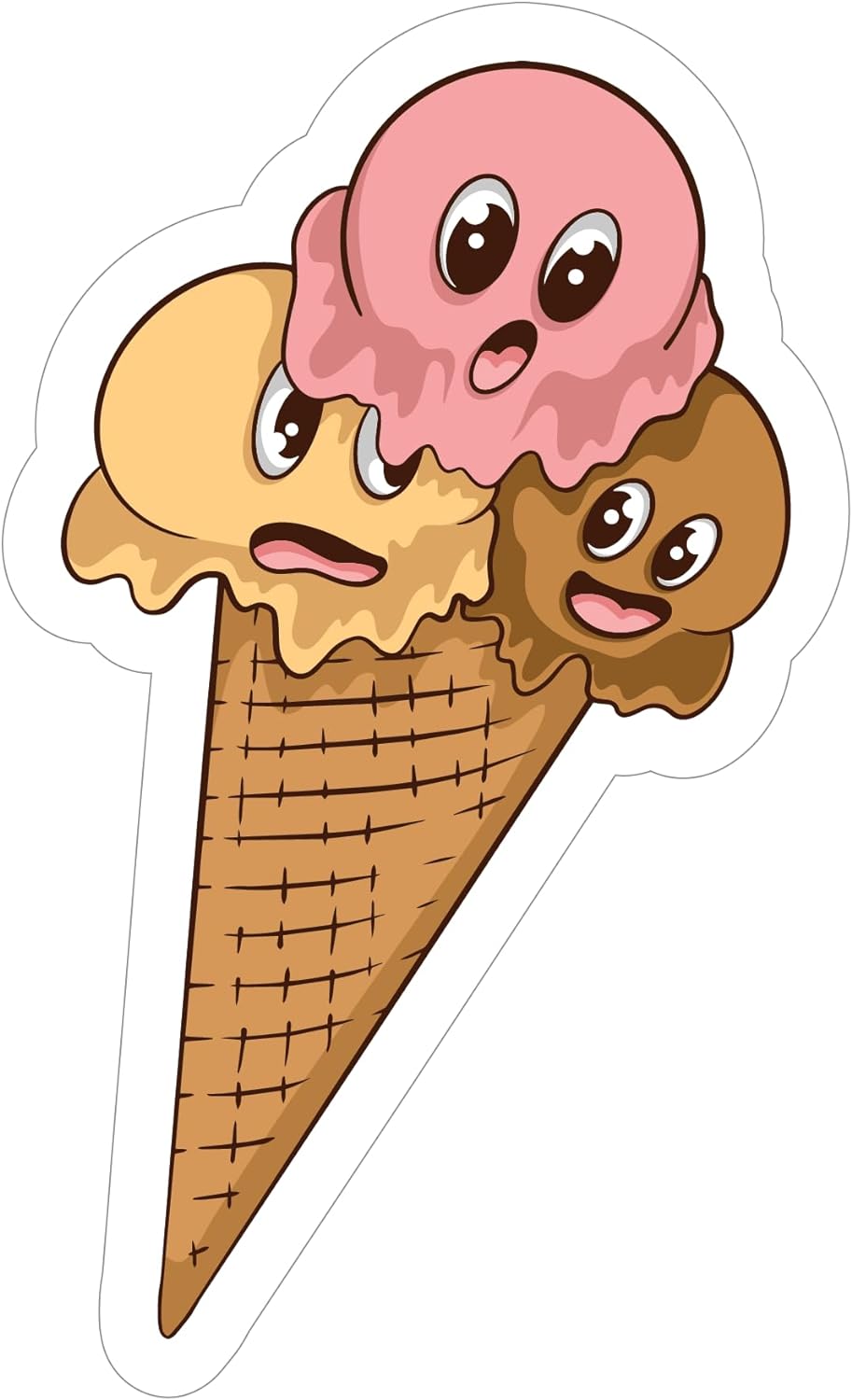 Inspirational Quote Cute Cartoon Cone Ice Cream Motivational Sticker Vinyl Decal Motivation Stickers- 5" Vinyl Sticker Waterproof