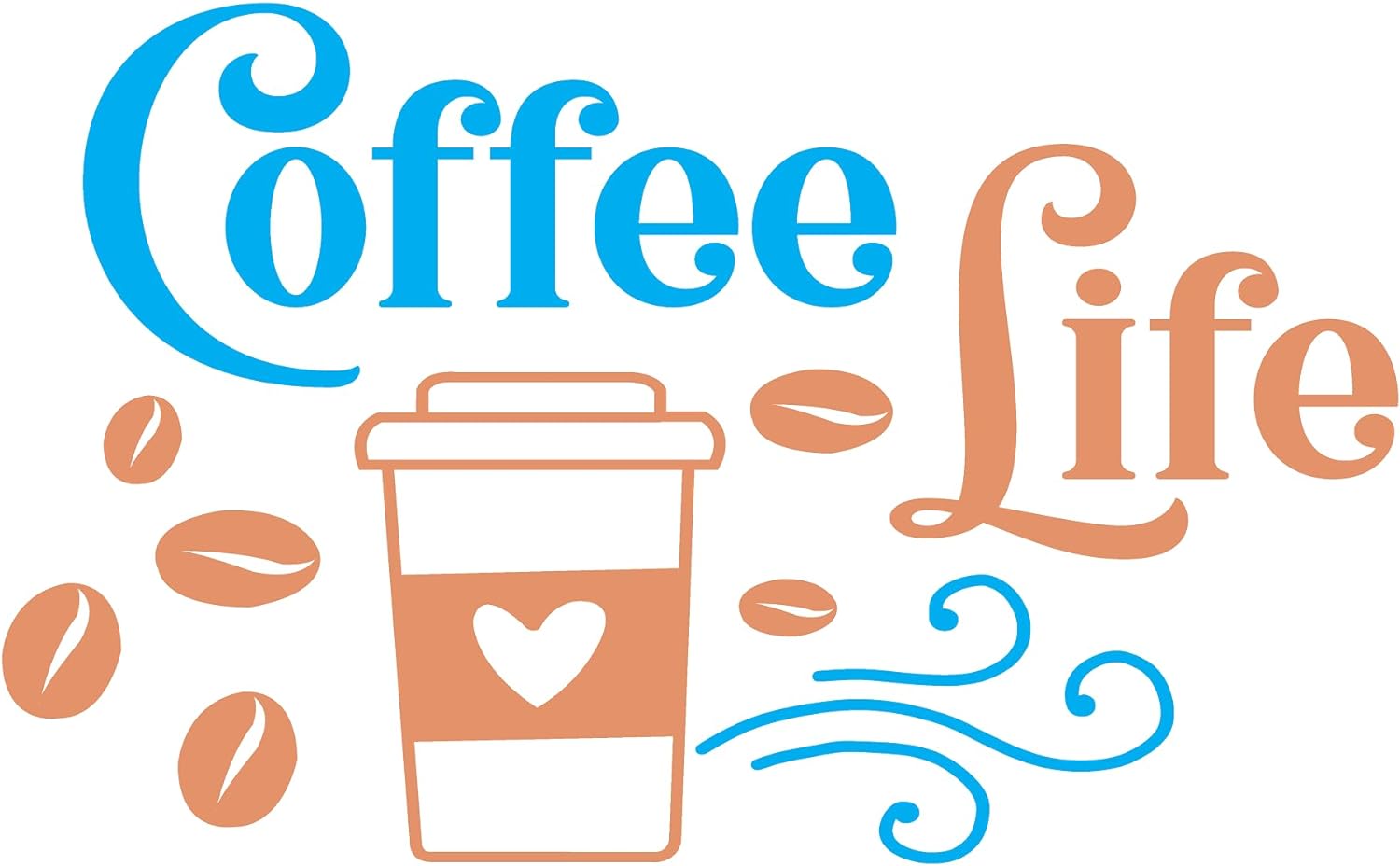 Inspirational Quote "Coffee Life & Great Gifts" Motivational Sticker Vinyl Decal Motivation Stickers- 5" Vinyl Sticker Waterproof